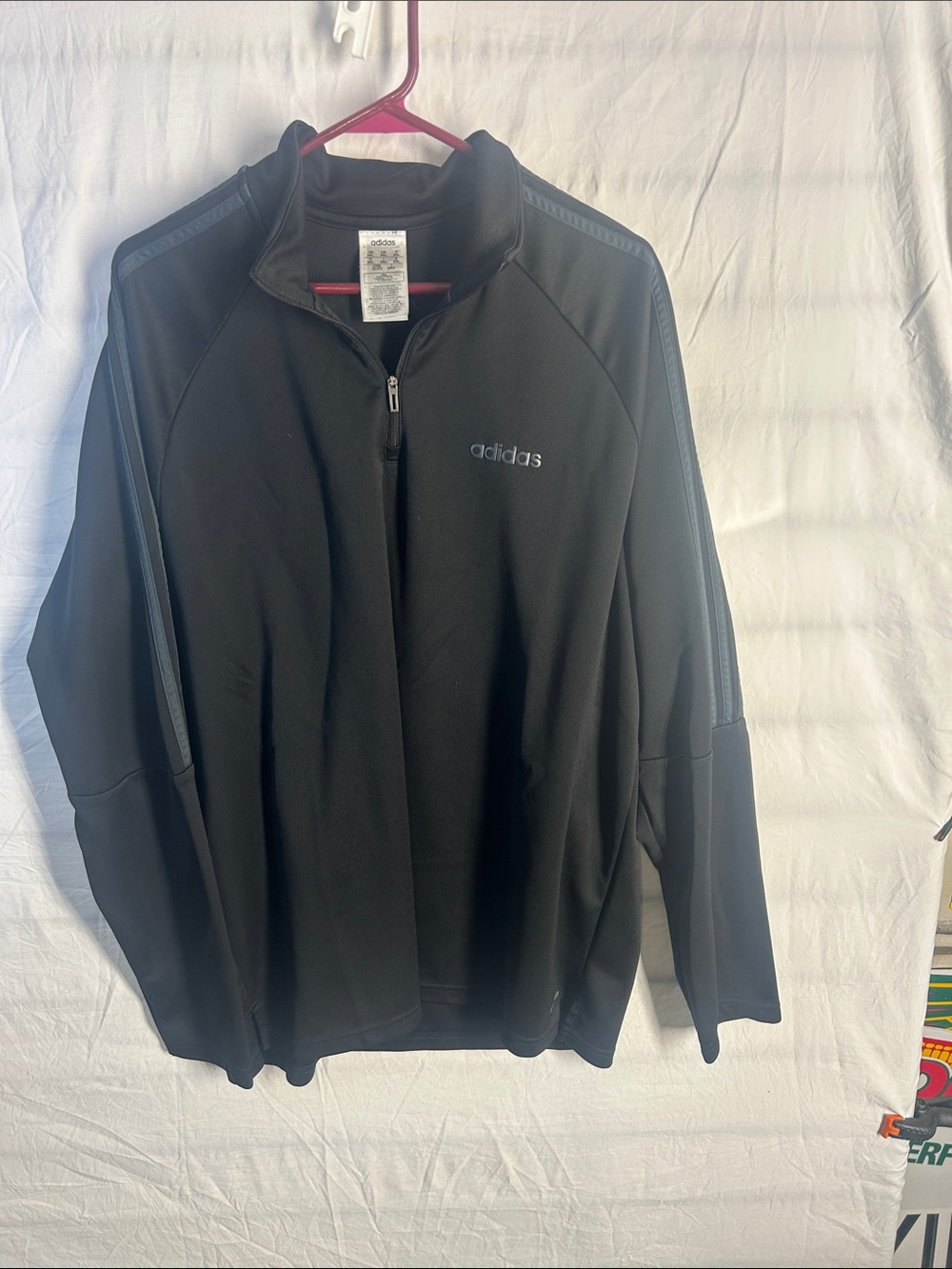 adidas Men’s Black Performance Quarter-Zip Jacket